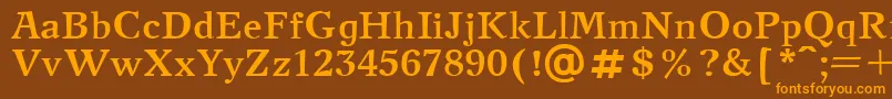 NewJournalBold.001.001 Font – Orange Fonts on Brown Background