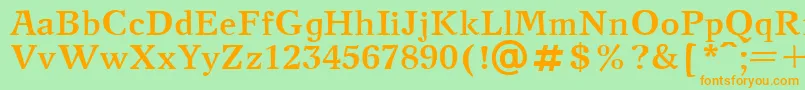 NewJournalBold.001.001 Font – Orange Fonts on Green Background