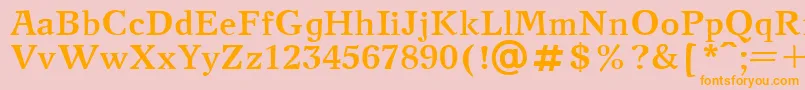 NewJournalBold.001.001 Font – Orange Fonts on Pink Background