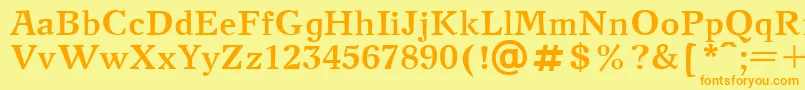 NewJournalBold.001.001 Font – Orange Fonts on Yellow Background