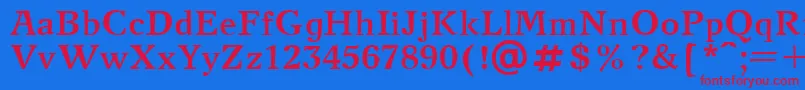 NewJournalBold.001.001 Font – Red Fonts on Blue Background