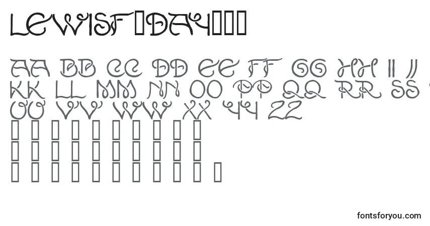 Czcionka LewisF.Day191 – alfabet, cyfry, specjalne znaki