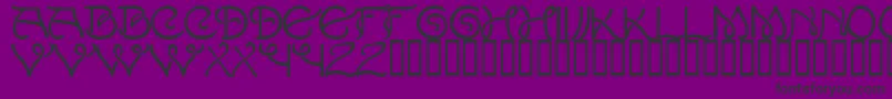 LewisF.Day191-fontti – mustat fontit violetilla taustalla