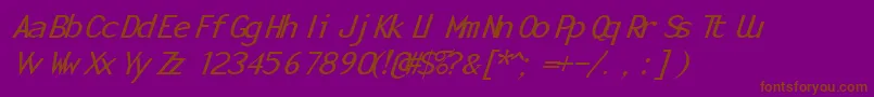 MonotonyItalic Font – Brown Fonts on Purple Background