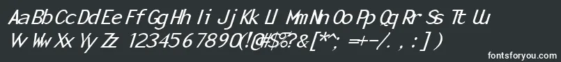 フォントMonotonyItalic – 白い文字