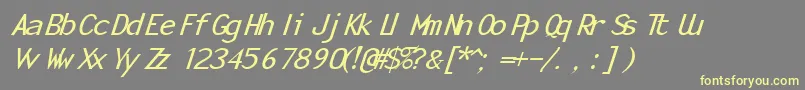 Fonte MonotonyItalic – fontes amarelas em um fundo cinza