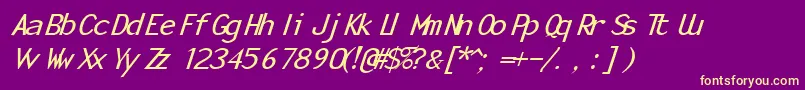 MonotonyItalic Font – Yellow Fonts on Purple Background