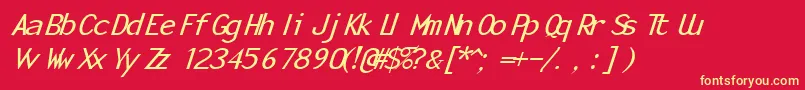 MonotonyItalic Font – Yellow Fonts on Red Background