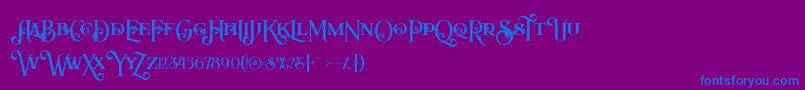 Arbatoshregular Font – Blue Fonts on Purple Background