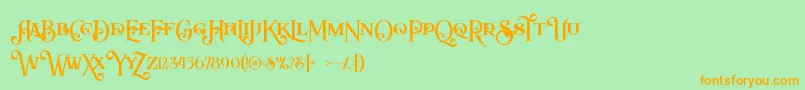 Arbatoshregular Font – Orange Fonts on Green Background