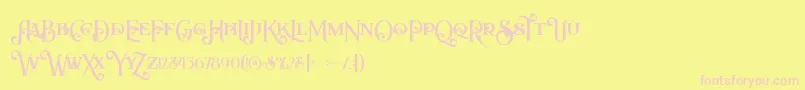 Arbatoshregular-fontti – vaaleanpunaiset fontit keltaisella taustalla