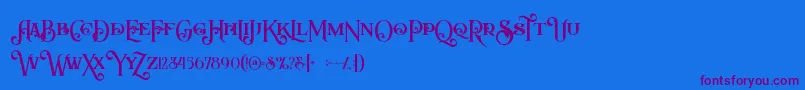 Arbatoshregular Font – Purple Fonts on Blue Background