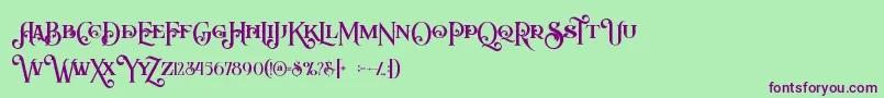 Arbatoshregular Font – Purple Fonts on Green Background