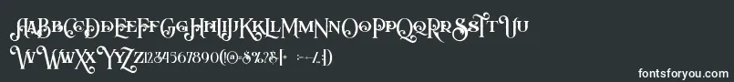 Arbatoshregular-fontti – valkoiset fontit mustalla taustalla