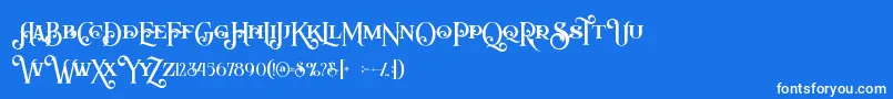 フォントArbatoshregular – 青い背景に白い文字