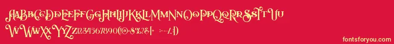 Arbatoshregular Font – Yellow Fonts on Red Background