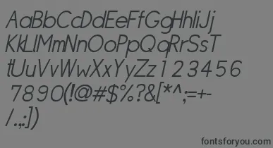 SipleLightoblique font – Black Fonts On Gray Background