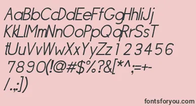 SipleLightoblique font – Black Fonts On Pink Background
