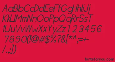 SipleLightoblique font – Black Fonts On Red Background