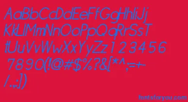 SipleLightoblique font – Blue Fonts On Red Background