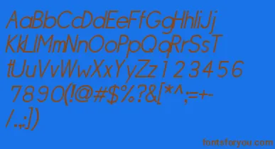 SipleLightoblique font – Brown Fonts On Blue Background