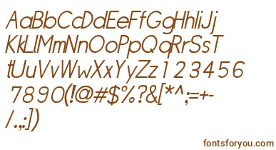 SipleLightoblique font – Brown Fonts On White Background