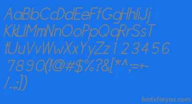 SipleLightoblique font – Gray Fonts On Blue Background