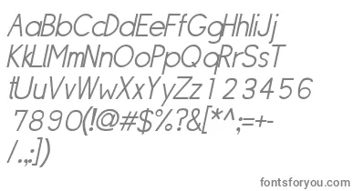 SipleLightoblique font – Gray Fonts On White Background