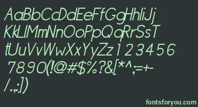 SipleLightoblique font – Green Fonts On Black Background