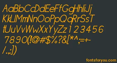 SipleLightoblique font – Orange Fonts On Black Background