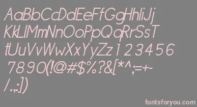 SipleLightoblique font – Pink Fonts On Gray Background