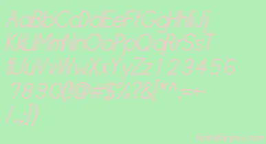 SipleLightoblique font – Pink Fonts On Green Background