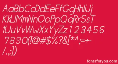 SipleLightoblique font – Pink Fonts On Red Background