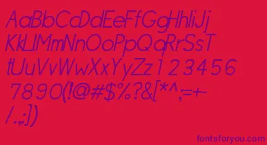 SipleLightoblique font – Purple Fonts On Red Background