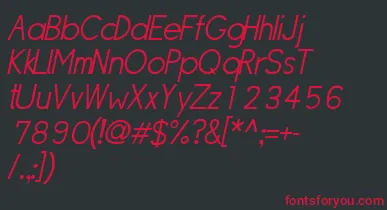 SipleLightoblique font – Red Fonts On Black Background