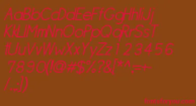 SipleLightoblique font – Red Fonts On Brown Background