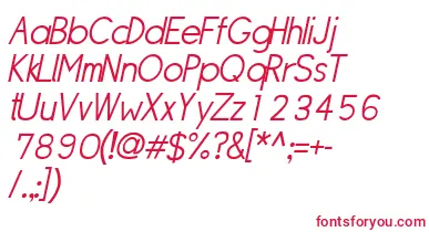 SipleLightoblique font – Red Fonts