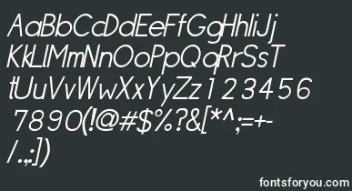 SipleLightoblique font – White Fonts On Black Background