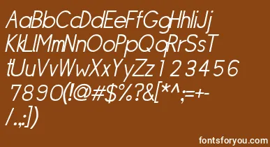 SipleLightoblique font – White Fonts On Brown Background