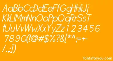 SipleLightoblique font – White Fonts On Orange Background