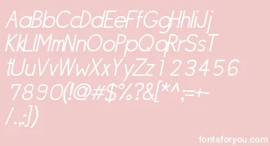 SipleLightoblique font – White Fonts On Pink Background