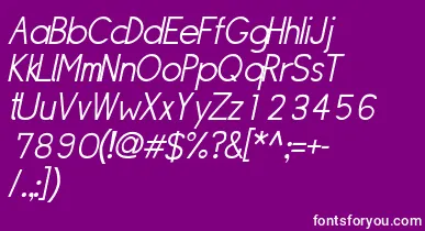 SipleLightoblique font – White Fonts On Purple Background