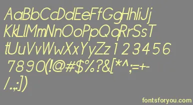 SipleLightoblique font – Yellow Fonts On Gray Background