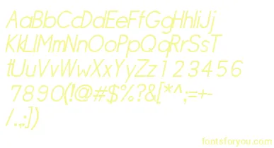 SipleLightoblique font – Yellow Fonts