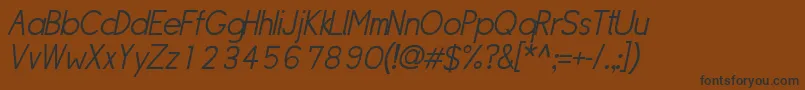 SipleLightoblique Font – Black Fonts on Brown Background