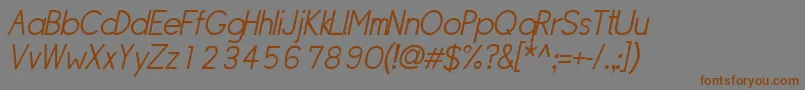 SipleLightoblique Font – Brown Fonts on Gray Background