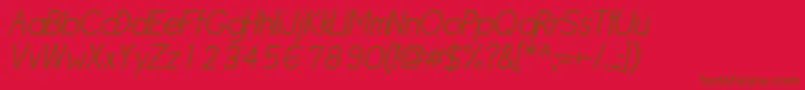SipleLightoblique Font – Brown Fonts on Red Background