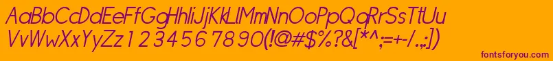 SipleLightoblique Font – Purple Fonts on Orange Background