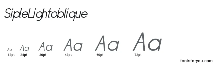 SipleLightoblique font sizes