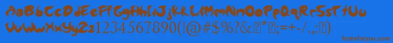 Lund Font – Brown Fonts on Blue Background